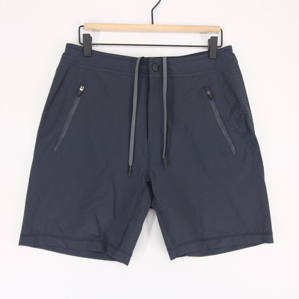 Mack Weldon Hybrid Shorts Mens S Navy Blue Perforated Stretch Board Swim